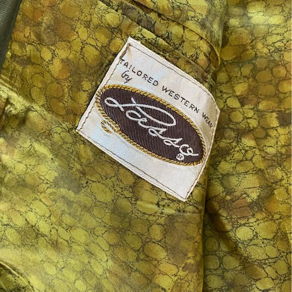 Vintage Lasso Western Jacket, 44R, Olive Green, Wool & Silk, 70s, Retro, Cowboy - Picture 6 of 10